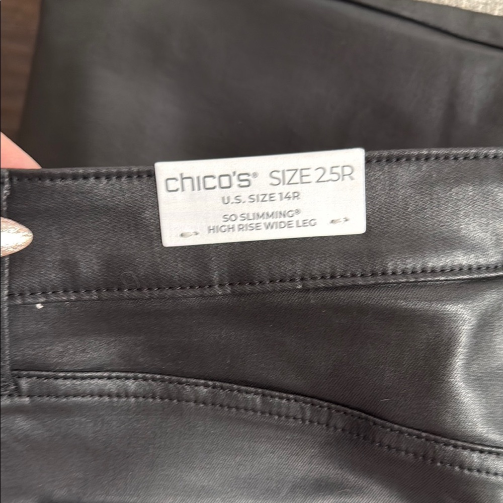 Chico’s High Rise Wide Leg Coated Denim - Picture 10 of 12